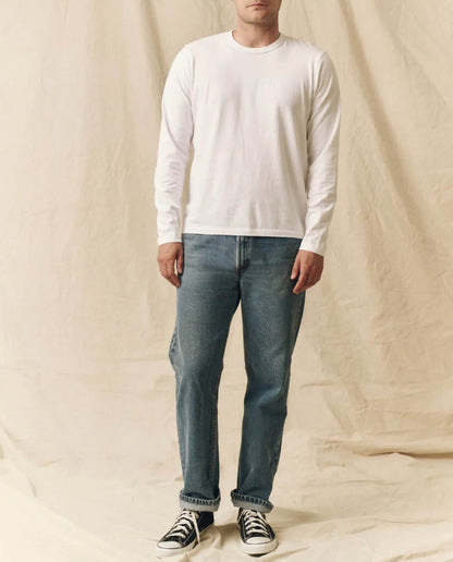 The Men's Pure Knits Long Sleeve Slim Crew. -- True White