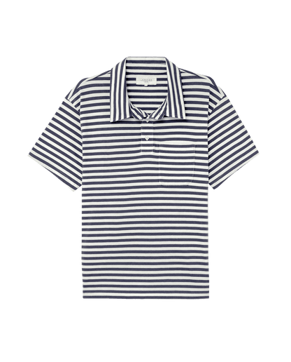 The Men's Lacrosse Polo. -- Vintage Blue Stripe
