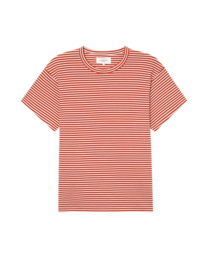 The Men's Boxy Crew. -- Sun Cherry Stripe
